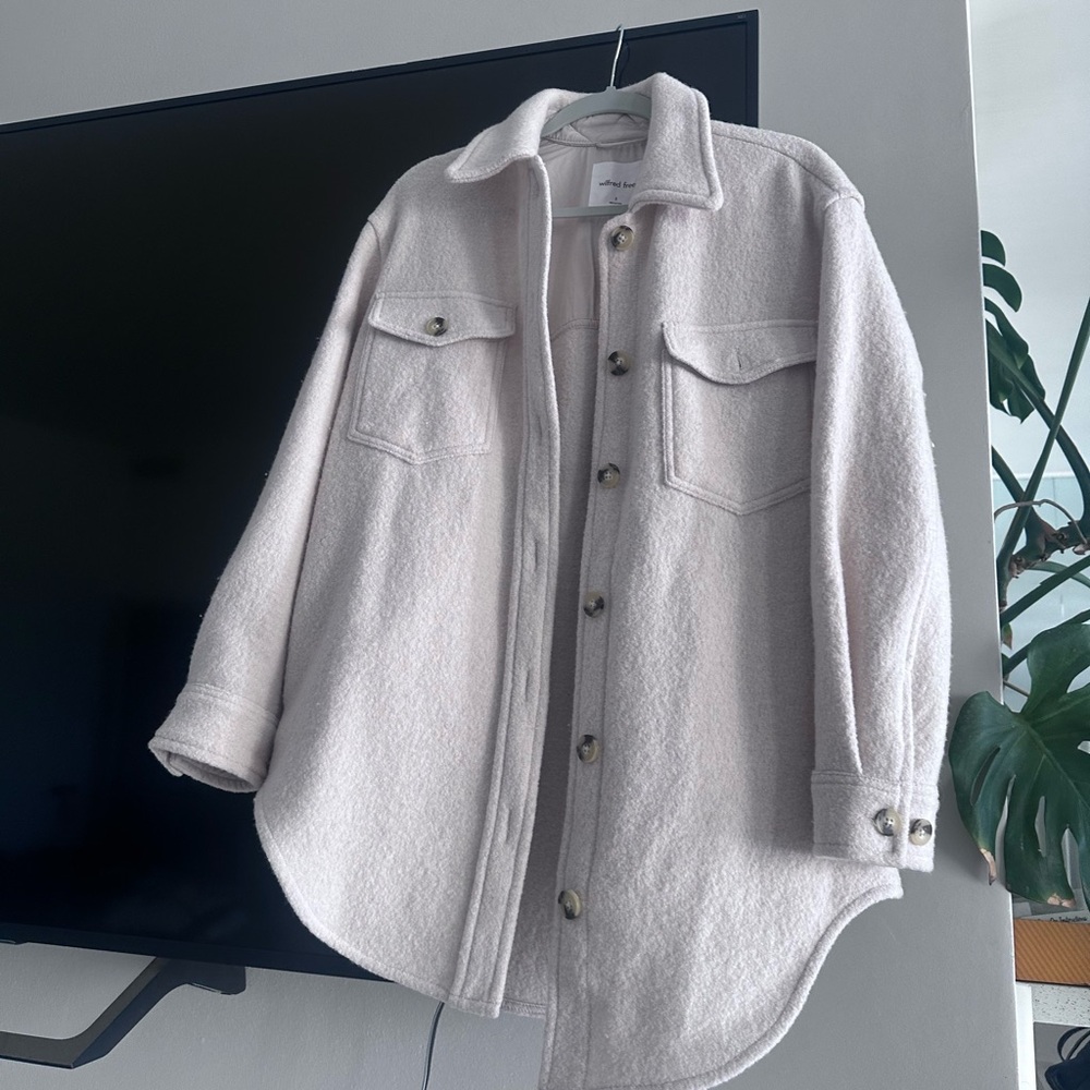 NEW! 2025 Wilfred beige Shirt Jacket Sz S ARITZIA